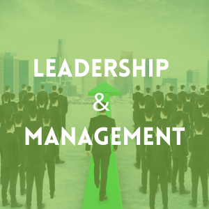 leadership and management image green man leading the group 