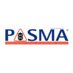 PASMA Logo blue text with red banner at the bottom 