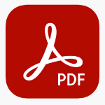 adobe PDF Red logo with White Writing 
