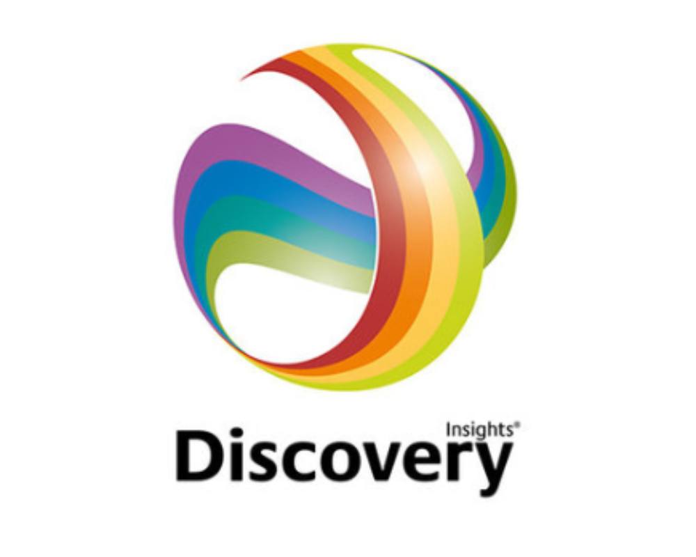 A sphere with rainbow colours and 'Discovery' written underneath.