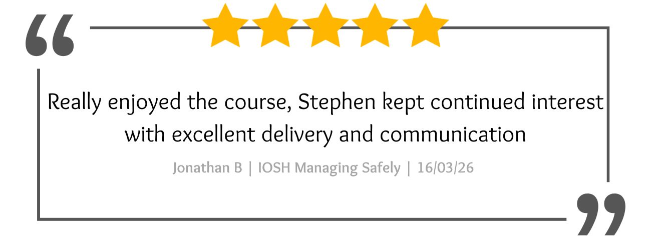 Feedback from IOSH Managing Safely