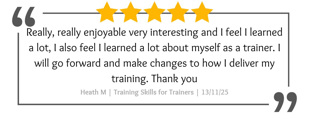Feedback for Training Skills for Trainers
